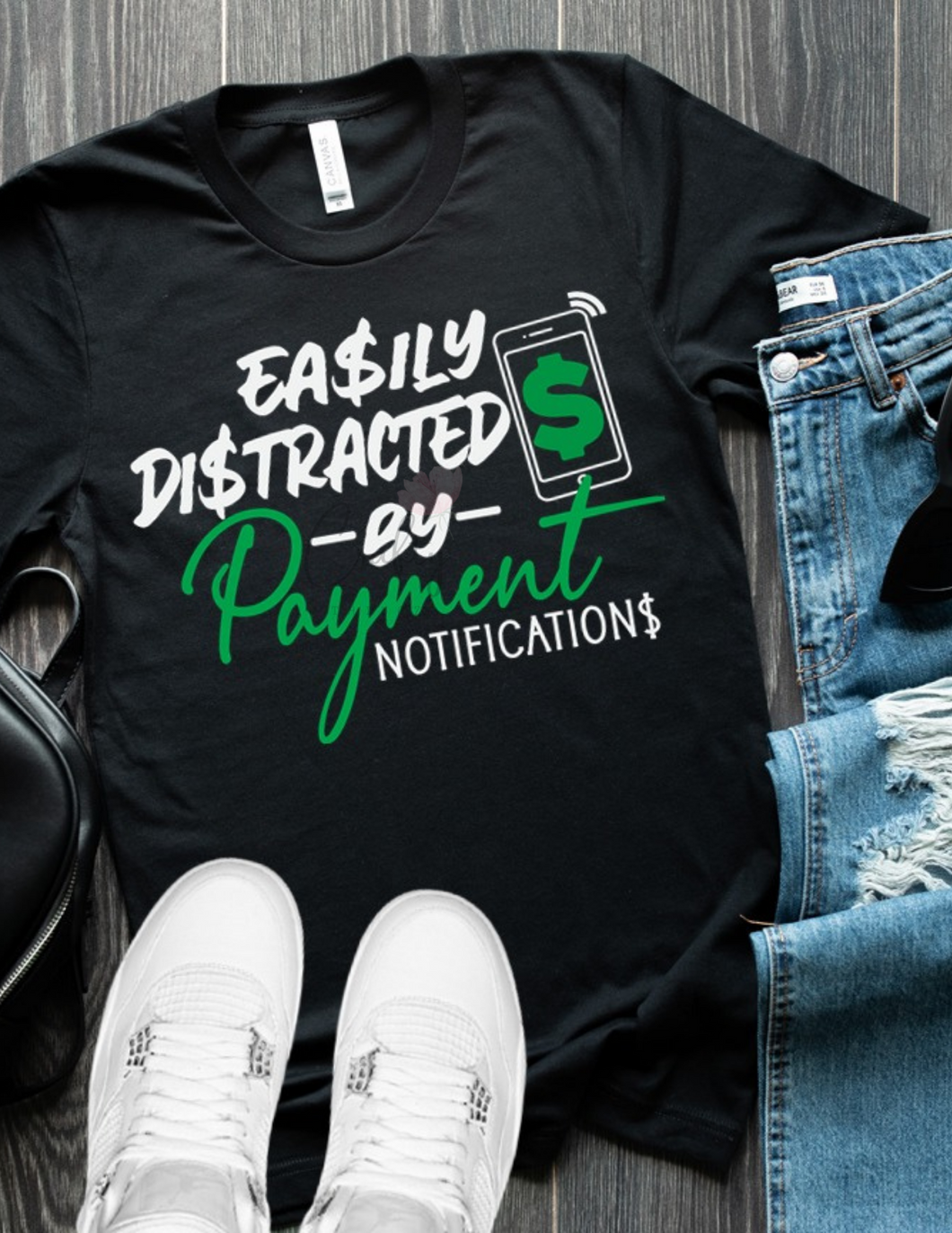 Easily distracted by payment notifications T-shirt